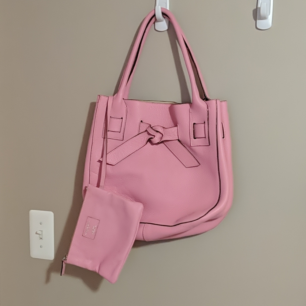 Italian Pink Leather Bag by Laurent Effel